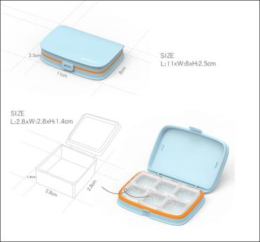 Pillen Box 8 Fächer